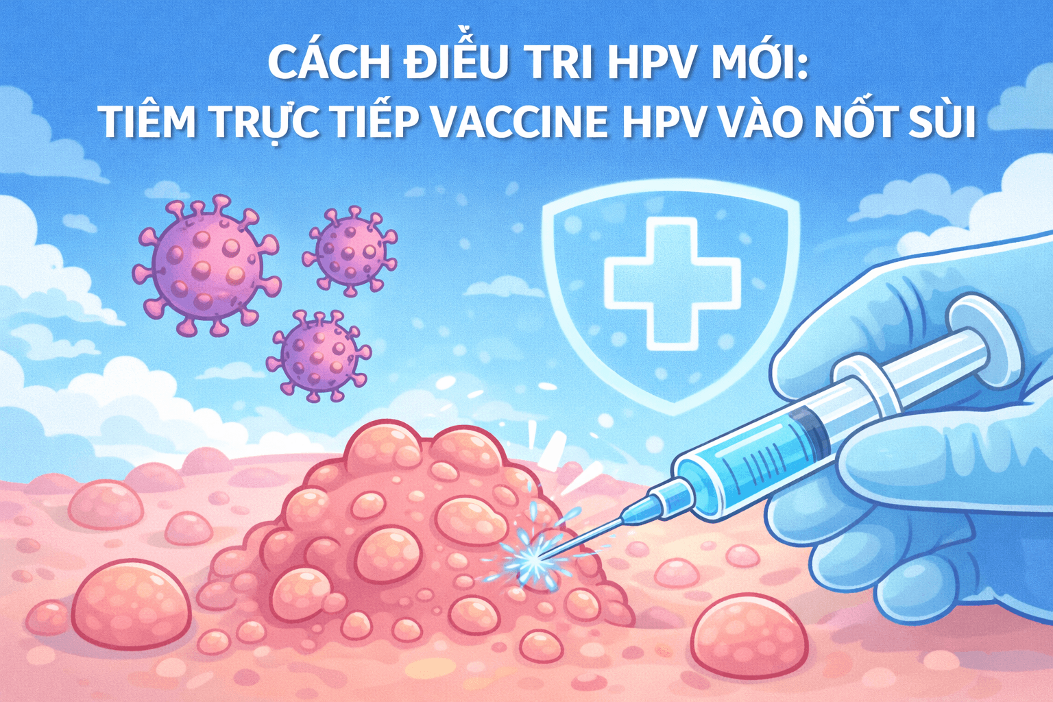 CÁCH ĐIỀU TRỊ HPV MỚI: TIÊM TRỰC TIẾP VACCINE HPV VÀO NỐT SÙI