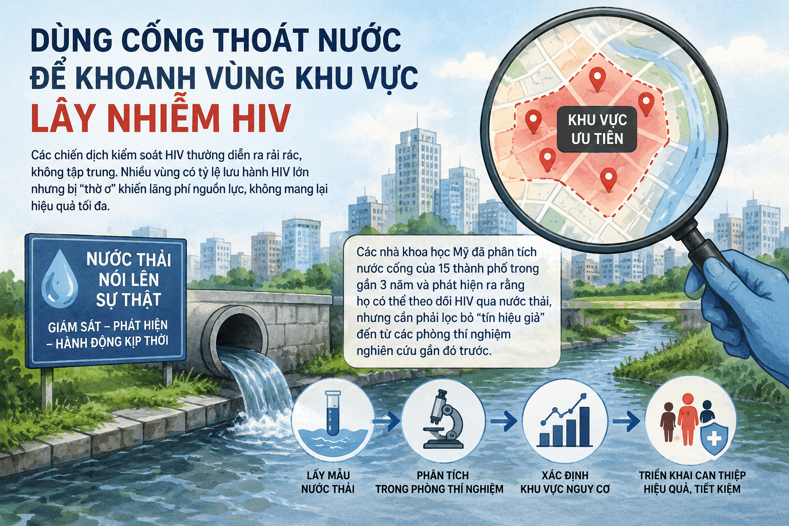 Dùng cống thoát nước để khoanh vùng khu vực lây nhiễm HIV